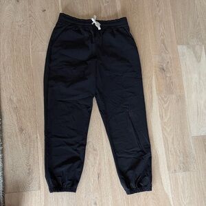 Vuori Black Joggers with White Drawstring